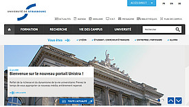 Le portail unistra.fr lors de son lancement, le 26 septembre 2013